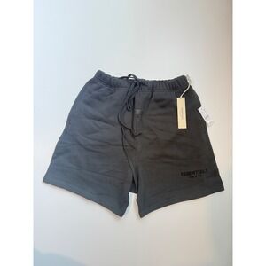 Essentials Fear of God Sweat Shorts Black  Elastic Waist Logo Patch Size L